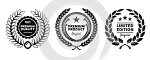 Premium quality premium product seal circle collection set black and white badge star circle