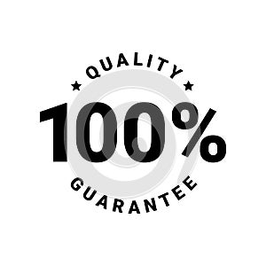 Premium quality product label sign. Round quality product guarantee logo. Black simple badge icon with 100 percent