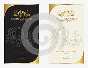 Premium Quality Red and White Wine Labels