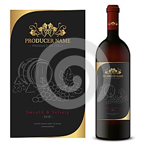 Premium Quality Red and White Wine Labels with Bottle 3