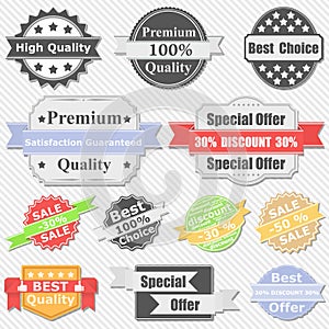 Premium Quality and Sale Labels