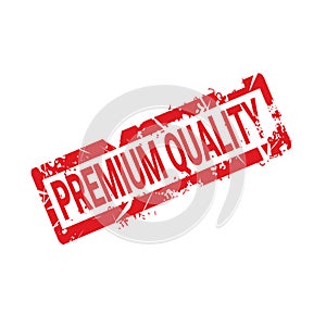 Premium Quality Stamp Red Ink Grunge Badge Isolated Sticker Icon