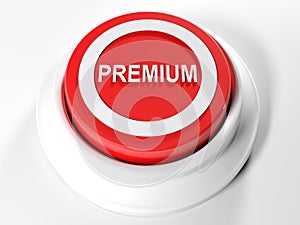 PREMIUM red push button - 3D rendering