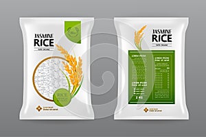 Premium Rice Product Package Mockup vector illustration