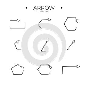 Line Arrow icon set. Line icons collection. Modern vector symbols.