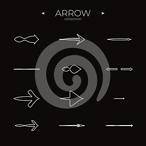 Line Arrow icon set. Line icons collection. Modern vector symbols.