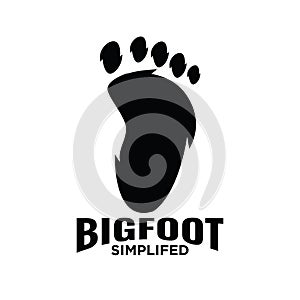 Premium simple barefoot Big foot of yeti logo icon illustration design