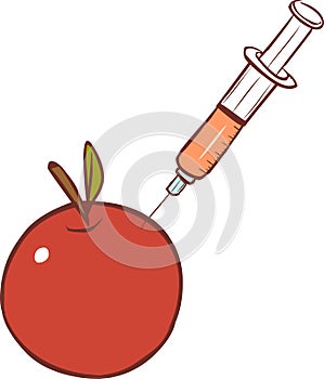 Premium Stock Photo of Red Apple and Syringes Isolated on White