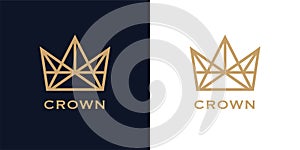 Premium style abstract crown logo. Royal king icon