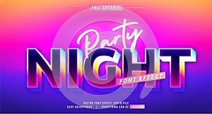 Premium text effect editable vector template, neon night style, modern look, with the effect of shining light, everything can be