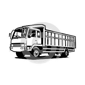 Premium Truck Monochrome Silhouette Vector. Best for Trucking and Freight related Industry