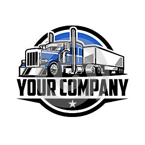 Premium Trucking Company Logo Emblem Vector