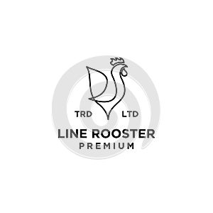 Premium weather vane Rooster line logo design