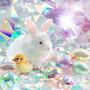 The Premium White Background Collection of Charming Easter Bunny Studio Photography: Capturing the Joy of Spring. photo