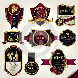 Premium wine labels set