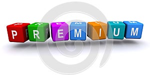 Premium word block on white