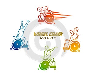 Premiumvector file of wheel rugby sport player