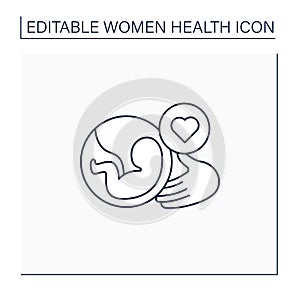 Prenatal care line icon photo