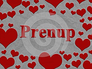 Prenup message with red hearts border photo