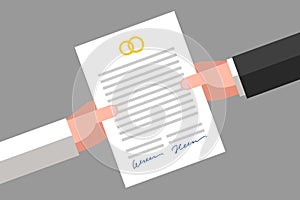 Prenuptial agreement signed by husband and wife photo