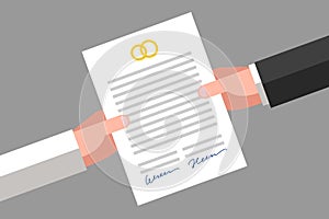 Prenuptial agreement signed by husband and wife