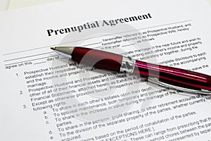 Prenuptial contract photo