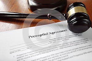Prenuptial marriage agreement