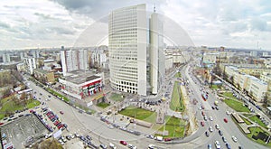 Preobrazhenskaya square at dull day in Moscow, photo