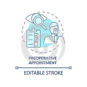 Preoperative appointment blue concept icon