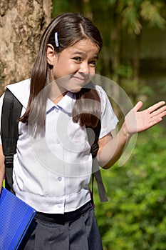 Prep Filipina Female Student And Indecisiveness Wearing School Uniform