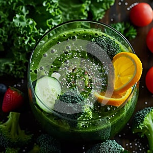 Prep in motion Fresh organic veggies transformed into a healthful smoothie