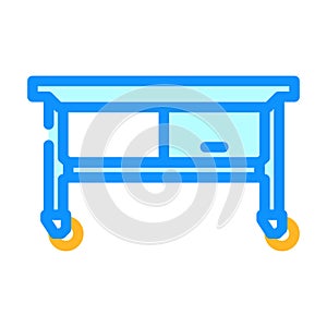 prep table restaurant equipment color icon vector illustration