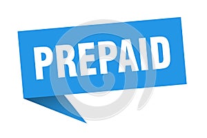 prepaid banner. prepaid speech bubble.