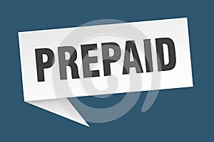 prepaid banner. prepaid speech bubble.