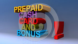 Prepaid cash card and bonus on blue