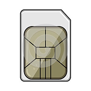 prepaid sim card cartoon vector illustration