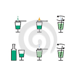 Preparation of absinthe liqueur. Preparation scheme