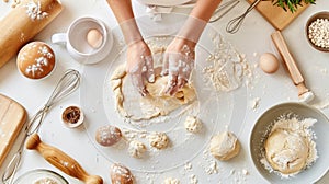 The Preparation of Bread Dough.AI generated image