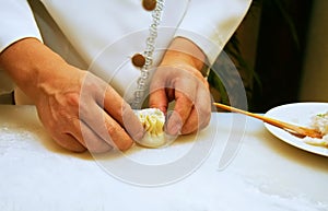 Preparation of Chinese dumplings