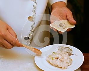 Preparation of Chinese dumplings