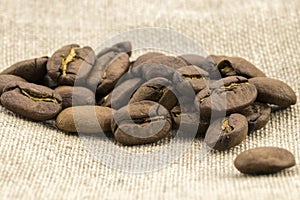 Preparation for a coffee menu is made from coffee beans