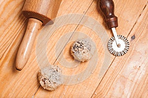 Preparation of Czech homemade sweet scones buns