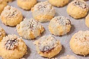 Preparation of Czech homemade sweet scones buns