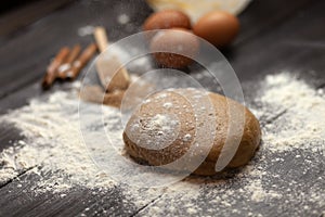 Preparation of dough for ginger cookies