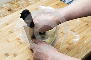 preparation of the dough to make the gnocchi
