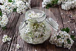 Preparation of herbal tincture from hawthorn flowers