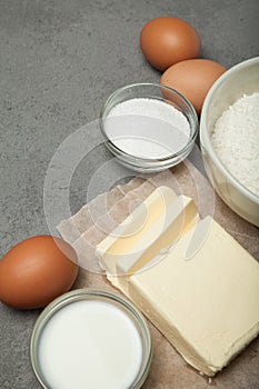 Preparation of homemade cookies, ingredients