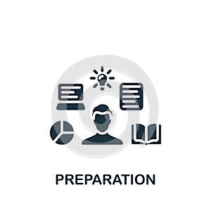 Preparation icon. Monochrome simple icon for templates, web design and infographics