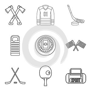 Preparation icons set, outline style
