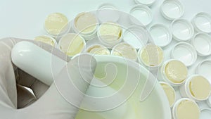 Preparation of lip ointments in pharmacy